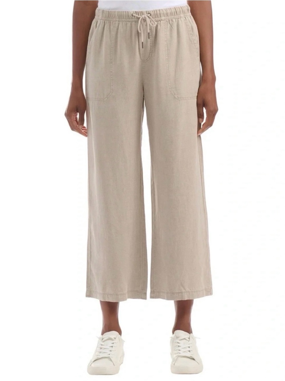 Splendid Women's Pull-On Wide Leg Crop Ankle Pant, Khaki